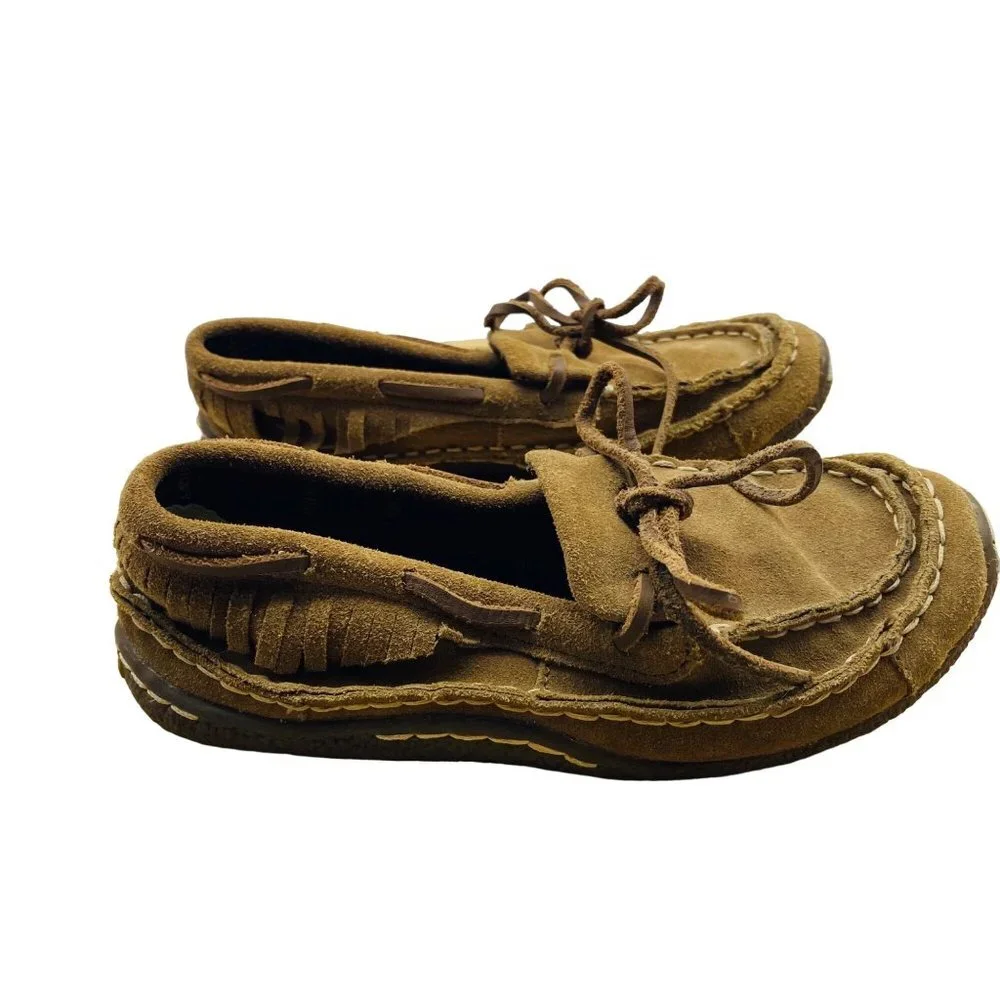 Durango Kid Size 3 Brown Suede Santa Fe Low Rise 1” Moccasins Loafers Shoes